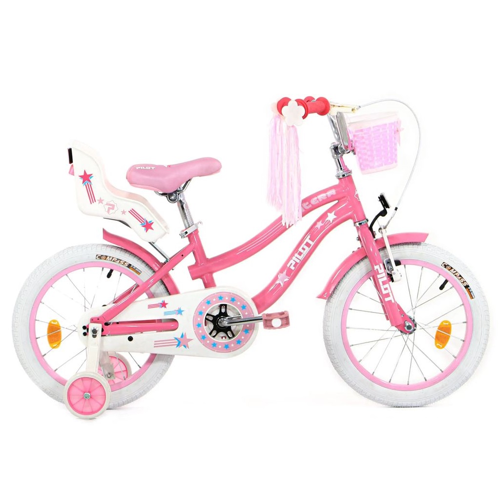 PILOT PINTERA ΠΑΙΔΙΚΟ ΠΟΔΗΛΑΤΟ 16” ΡΟΖ 1sp ΚΑΛΑΘΙ/ΦΟΥΝΤΕΣ/ΚΑΘΙΣΜΑ ΚΟΥΚΛΑΣ 2025