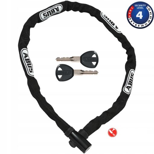 ABUS STEEL-O-CHAIN 4804/110 ΚΛΕΙΔΑΡΙΑ ΠΟΔΗΛΑΤΟΥ ΕΠΙΠΕΔΟ ΑΣΦΑΛΕΙΑΣ 4/15 BLACK ΜΗΚΟΣ 110CM