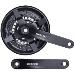 SHIMANO TOURNEY FC-TY301 (42/34/24T) ΔΙΣΚΟΒΡΑΧΙΟΝΑΣ ΠΟΔΗΛΑΤΟΥ 175mm ΜΑΥΡΟ