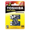 TOSHIBA HIGH POWER ΑΛΚΑΛΙΚΕΣ ΜΠΑΤΑΡΙΕΣ ΑΑΑ 1.5V 6TEMAXIA LR03GCP BP-6