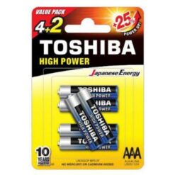 TOSHIBA HIGH POWER ΑΛΚΑΛΙΚΕΣ ΜΠΑΤΑΡΙΕΣ ΑΑΑ 1.5V 6TEMAXIA LR03GCP BP-6