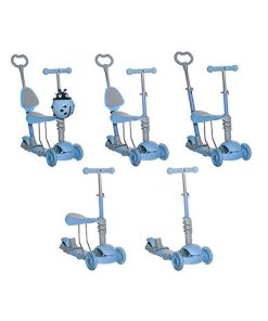 Alternative view of KRUZZEL SCOOTER 5 ΣΕ 1 BLUE ΜΕ ΦΩΤΙΖΟΜΕΝΑ ΡΟΔΑΚΙΑ ΚΑΙ ΧΕΡΟΥΛΙ 10331
