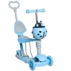 KRUZZEL SCOOTER 5 ΣΕ 1 BLUE ΜΕ ΦΩΤΙΖΟΜΕΝΑ ΡΟΔΑΚΙΑ ΚΑΙ ΧΕΡΟΥΛΙ 10331