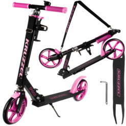 KRUZZEL SPIDOO ΠΑΤΙΝΙ SCOOTER ΑΝΑΔΙΠΛΟΥΜΕΝΟ ΜΕ ΤΡΟΧΟ 200mm ΡΟΖ 25628