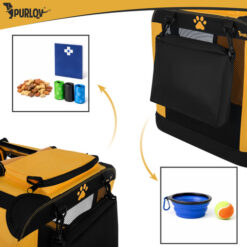 PURLOV ΤΣΑΝΤΑ ΜΕΤΑΦΟΡΑΣ ΚΑΤΟΙΚΙΔΙΩΝ 60X42X44 cm MAX 25kg ΜΑΥΡΗ/ΚΙΤΡΙΝΟ 27480 - Image 5