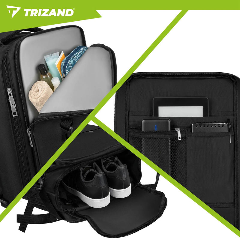 TRIZAND ΣΑΚΙΔΙΟ ΠΛΑΤΗΣ MEDIUM BACKPACK BLACK 42X32X40 00027615 - Image 3