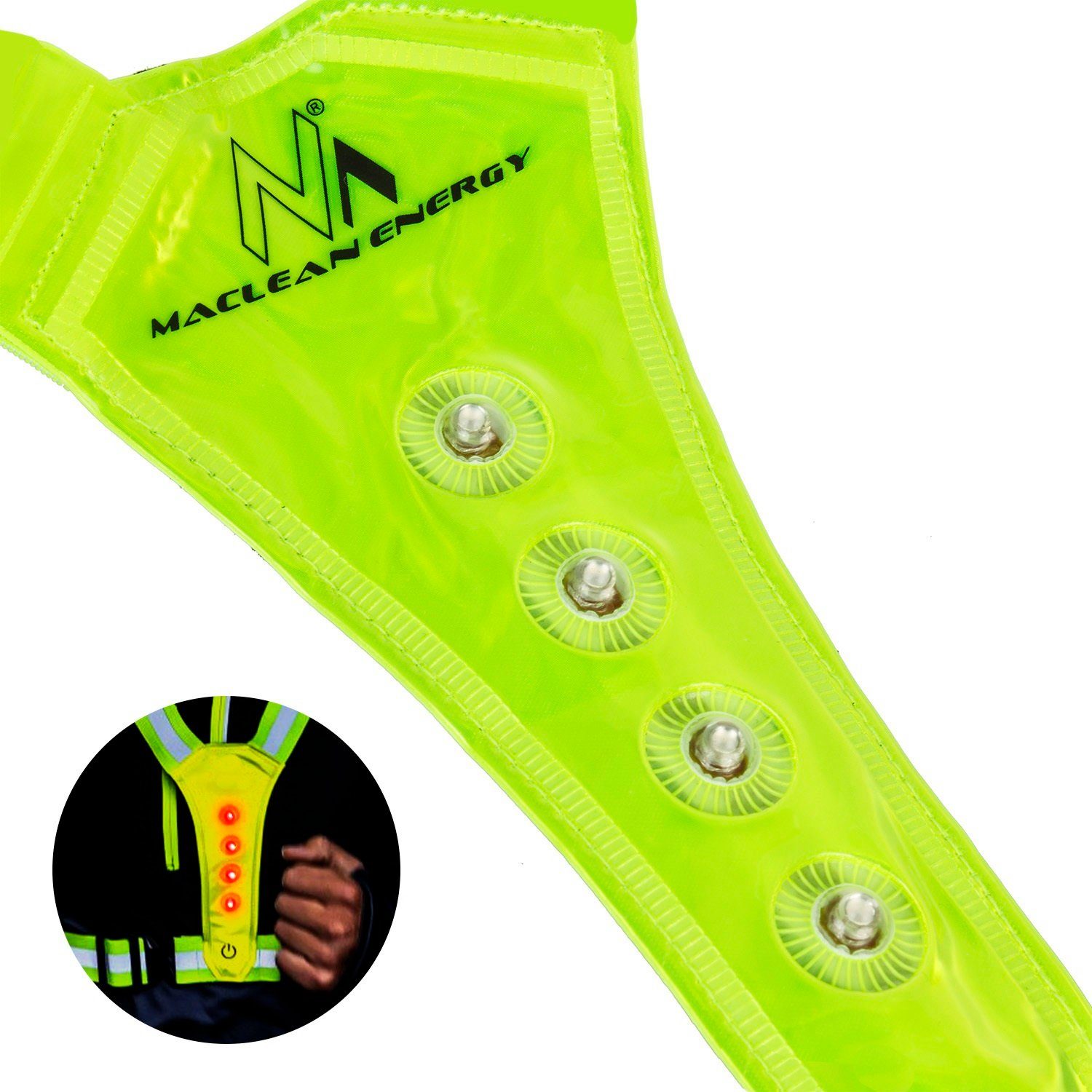 MACLEAN ENERGY MCE425 ΓΙΛΕΚΟ ΑΣΦΑΛΕΙΑΣ ΑΔΙΑΒΡΟΧΟ IPX2 ΜΕ ΦΩΤΑ LED ΜΠΑΤΑΡΙΑΣ ΚΙΤΡΙΝΟ FLUO - Image 5