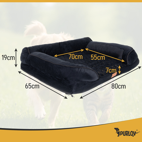 PURLOV ΕΡΓΟΝΟΜΙΚΟ KΡΕΒΑΤΙ ΓΙΑ ΚΑΤΟΙΚΙΔΙΑ 80X65Χ19cm ΜΑΥΡΟ 26915 - Image 2