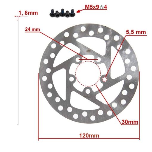 eWHEEL ΔΙΣΚΟΠΛΑΚΑ ΓΙΑ XΙΑΟΜΙ SCOOTER M365 PRO/PRO 2 (120mm) - Image 2