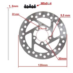 Alternative view of eWHEEL ΔΙΣΚΟΠΛΑΚΑ ΓΙΑ XΙΑΟΜΙ SCOOTER M365 PRO/PRO 2 (120mm)