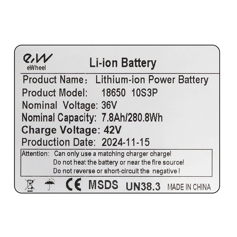 eWHEEL ΜΠΑΤΑΡΙΑ ΓΙΑ ΗΛΕΚΤΡΙΚΟ SCOOTER 36V 7.8AH 15456 - Image 4