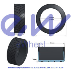 Alternative view of eWHEEL 8.5X2 ΕΛΑΣΤΙΚΟ ΗΛΕΚΤΡΙΚΟΥ ΠΑΤΙΝΙΟΥ (WANDA) 8.5'' P1457A-17