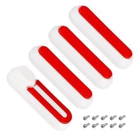 eWHEEL ΣΕΤ ΠΛΑΙΝΑ ΚΑΠΑΚΙΑ ΤΡΟΧΩΝ XIAOMI M365 NEW MODEL ΜΕ ΚΟΚΚΑΛΙΝΑ ΑΝΤΑΝΑΚΛΑΣΤΙΚΑ ΚΑΙ ΒΙΔΕΣ WHITE/RED