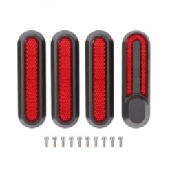 eWHEEL ΣΕΤ ΠΛΑΙΝΑ ΚΑΠΑΚΙΑ ΤΡΟΧΩΝ XIAOMI M365 NEW MODEL ΜΕ ΚΟΚΚΑΛΙΝΑ ΑΝΤΑΝΑΚΛΑΣΤΙΚΑ ΚΑΙ ΒΙΔΕΣ BLACK/RED