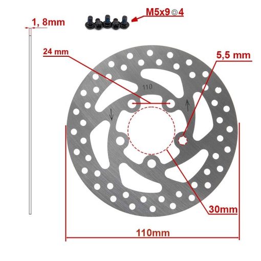 eWheel ΔΙΣΚΟΠΛΑΚΑ DV5-2 ΓΙΑ XΙΑΟΜΙ SCOOTER M365/1S/ESSENTIAL (110mm) NEW MODEL - Image 2