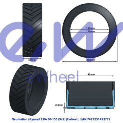 Alternative view of ΕWHEEL ΕΛΑΣΤΙΚΟ 9Χ2 ΓΙΑ ΗΛΕΚΤΡΙΚΑ ΠΑΤΙΝΙΑ XIAOMI ΚΑΙ NINEBOT E-SERIES ΦΟΥΣΚΩΤΟ 59819