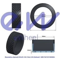 Alternative view of eWHEEL 10X2.125-6.5 ORIGINAL ΕΛΑΣΤΙΚΟ ΓΙΑ SCOOTER Ninebot F (εκτός F40) ΚΑΙ D-SERIES 35583