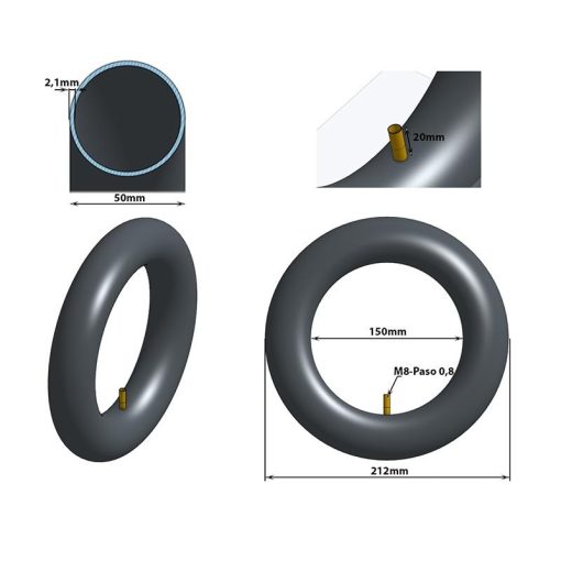 eWHEEL ΑΕΡΟΘΑΛΑΜΟΣ ΗΛΕΚΤΡΙΚΩΝ ΠΑΤΙΝΙΩΝ 8.5x2 VR ΒΑΛΒΙΔΑ ΙΣΙΑ 50-156 - Image 4