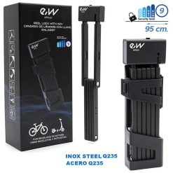 eWHEEL ΑΝΑΔΙΠΛΟΥΜΕΝΗ ΚΛΕΙΔΑΡΙΑ ΠΑ ΗΛΕΚΤΡΙΚΑ ΠΑΤΙΝΙΑ/ΠΟΔΗΛΑΤΑ ΜΑΥΡΗ 95cm ACA-006