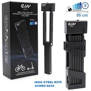 eWHEEL ΑΝΑΔΙΠΛΟΥΜΕΝΗ ΚΛΕΙΔΑΡΙΑ ΠΑ ΗΛΕΚΤΡΙΚΑ ΠΑΤΙΝΙΑ/ΠΟΔΗΛΑΤΑ ΜΑΥΡΗ 95cm ACA-006