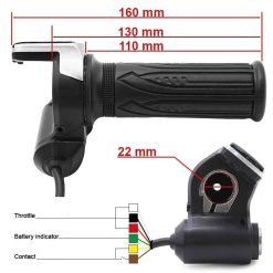 Alternative view of eWHEEL GENERIC ΓΚΑΖΙ ΓΙΑ E-SCOOTER/E-BIKE ΜΕ ΕΝΔΕΙΞΗ ΜΠΑΤΑΡΙΑΣ 48V + ΚΛΕΙΔΙ SM CONNECTOR