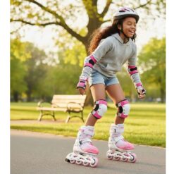 Alternative view of ROCES JOKEY X ΠΑΤΙΝΙΑ ROLLER ΑΥΞΟΜΕΙΟΥΜΕΝΑ IN-LINE WHITE/PINK (No 34-37)