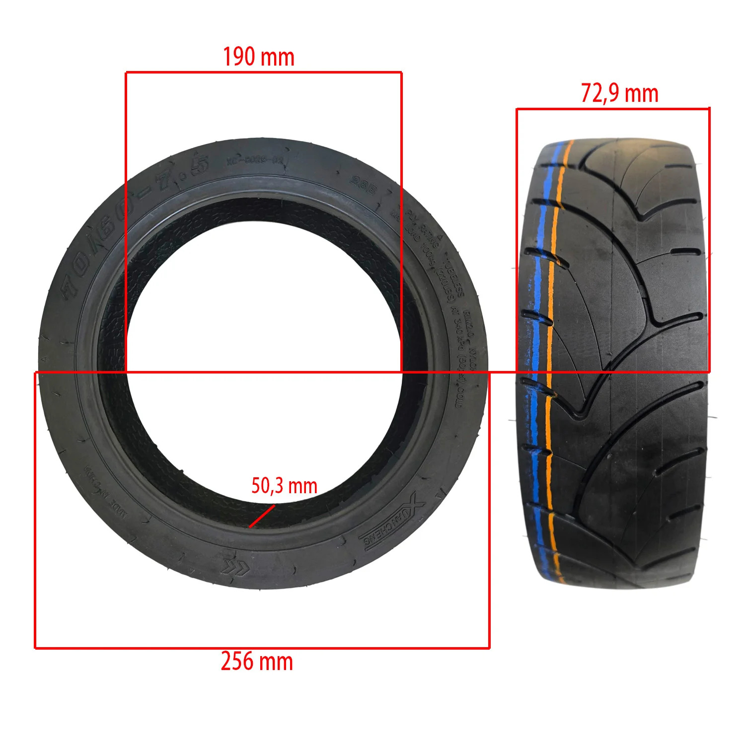 XUANCHENG 70/60-7.5 ΕΛΑΣΤΙΚΟ TUBELESS WITH ANTI-PUNCTURE GEL ΓΙΑ ΗΛΕΚΤΡΙΚΑ ΠΑΤΙΝΙΑ NINEBOT - Image 2