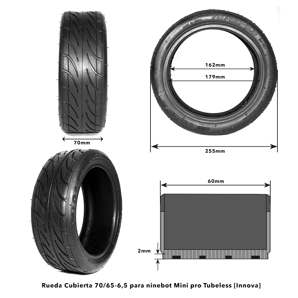INNOVA 70/65-6.5 ΕΛΑΣΤΙΚΟ TUBELESS ΓΙΑ ΗΛΕΚΤΡΙΚΑ ΠΑΤΙΝΙΑ - Image 2