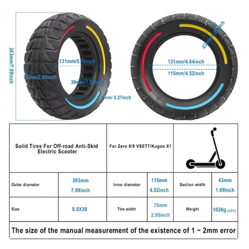 CITYNEYE ΕΛΑΣΤΙΚΟ SOLID 8.5X3.00 (50-134) (ΣΥΜΠΑΓΕΣ) OFFROAD ΓΙΑ ΗΛΕΚΤΡΙΚΑ ΠΑΤΙΝΙΑ - Image 2
