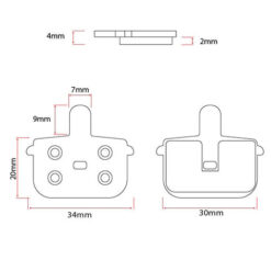 eWHEEL RESIN ΤΑΚΑΚΙΑ ΔΙΣΚΟΦΡΕΝΟΥ 2 ΖΕΥΓΟΙ ΓΙΑ E-SCOOTER/E-BIKE RT001-R FPF-003 - Image 3