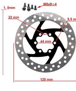 Alternative view of eWHEEL ΔΙΣΚΟΠΛΑΚΑ ΓΙΑ ΗΛΕΚΤΡΙΚΑ ΠΑΤΙΝΙΑ/ΠΟΔΗΛΑΤΑ (120mm) 6 ΒΙΔΕΣ CMM450