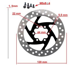 Alternative view of eWHEEL ΔΙΣΚΟΠΛΑΚΑ ΓΙΑ ΗΛΕΚΤΡΙΚΑ ΠΑΤΙΝΙΑ/ΠΟΔΗΛΑΤΑ (120mm) 6 ΒΙΔΕΣ CMM450