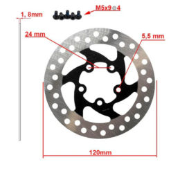 Alternative view of eWHEEL ΔΙΣΚΟΠΛΑΚΑ ΓΙΑ XΙΑΟΜΙ SCOOTER M365 PRO/PRO 2 5 ΒΙΔΕΣ (120mm) CMM455