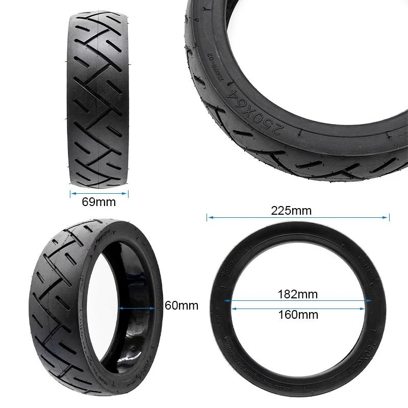 eWHEEL (Xuancheng) 250X64 ΕΛΑΣΤΙΚΟ TUBELESS GEL EDITION ΗΛΕΚΤΡΙΚΟΥ ΠΑΤΙΝΙΟΥ CMM631 - Image 2