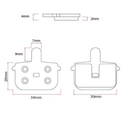 eWHEEL RESIN ΤΑΚΑΚΙΑ ΔΙΣΚΟΦΡΕΝΟΥ ΓΙΑ E-SCOOTER/E-BIKE RT001-R (ΖΕΥΓΟΣ) - Image 3