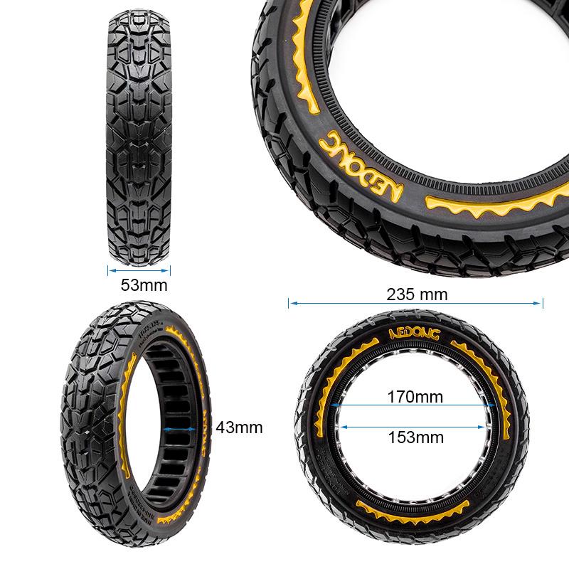 eWheel (NEDONG) ΕΛΑΣΤΙΚΟ SOLID (ΣΥΜΠΑΓΕΣ) 10X2.125-6.5 ΓΙΑ ΗΛΕΚΤΡΙΚΑ ΠΑΤΙΝΙΑ BLACK/YELLOW EWM169 - Image 2