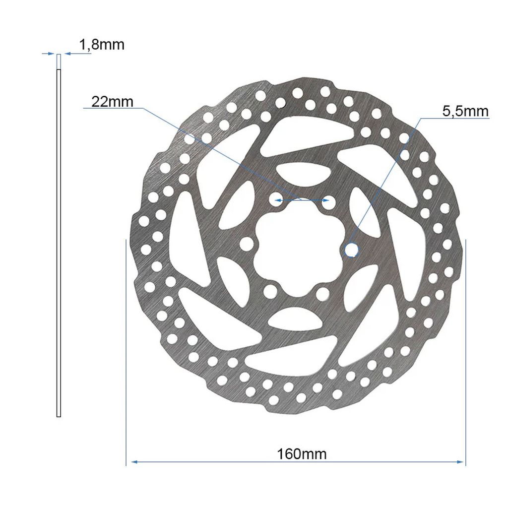 eWHEEL ΔΙΣΚΟΠΛΑΚΑ EWD003 ΓΙΑ ΗΛΕΚΤΡΙΚΑ ΠΑΤΙΝΙΑ/ΠΟΔΗΛΑΤΑ (160mm) 6 ΒΙΔΕΣ EWM728 - Image 2
