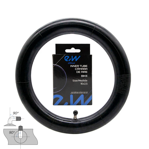 eWHEEL 16X2.50 ΑΕΡΟΘΑΛΑΜΟΣ ΓΙΑ E-SCOOTER/E-BIKE ΒΑΛΒΙΔΑ ΛΟΞΗ (90×90º) EWM771