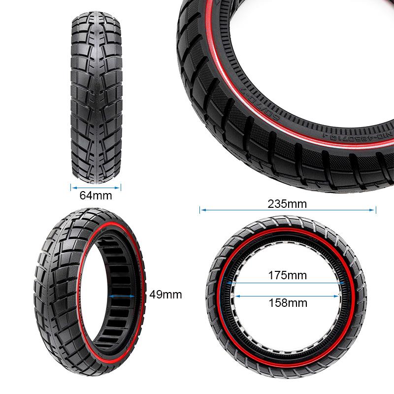 eWHEEL ΕΛΑΣΤΙΚΟ SOLID (ΣΥΜΠΑΓΕΣ) 60/70-7 (10X2.5) ΓΙΑ ΗΛΕΚΤΡΙΚΑ ΠΑΤΙΝΙΑ XIAOMI PRO 4 RED LINE - Image 2