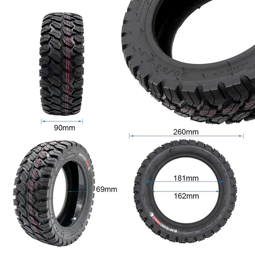 eWHEEL 90/65-6.5 RHINOTRACK ΕΛΑΣΤΙΚΟ TUBELESS OFFROAD ANTI-PUNCTURE NEW GEL ΓΙΑ ΗΛΕΚΤΡΙΚΑ ΠΑΤΙΝΙΑ EWF841 - Image 2
