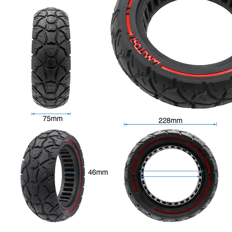 eWHEEL (AMITOR) ΕΛΑΣΤΙΚΟ SOLID 10X3-6 80/65-6 (255X80)ΣΥΜΠΑΓΕΣ ΓΙΑ ΗΛΕΚΤΡΙΚΑ ΠΑΤΙΝΙΑ BLACK/RED EWF898 - Image 2