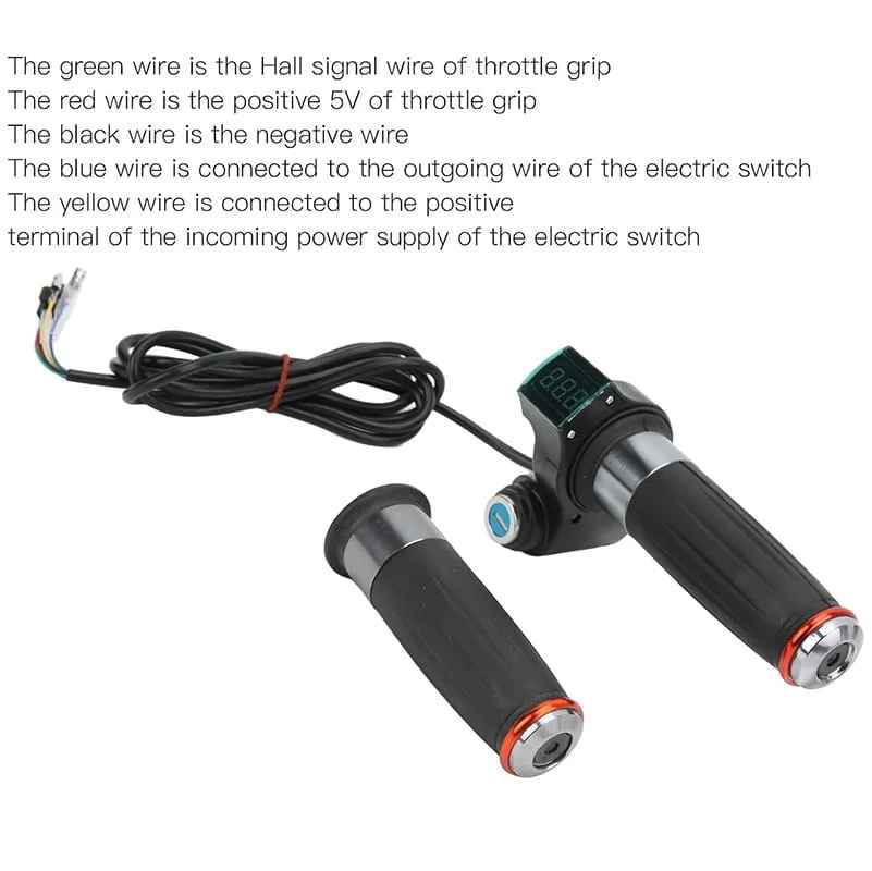 ΓΚΑΖΙ ΓΙΑ E-SCOOTER/E-BIKE ΜΕ ΕΝΔΕΙΞΗ ΜΠΑΤΑΡΙΑΣ 36V/48V/52V + ΚΛΕΙΔΙ SM CONNECTOR - Image 2