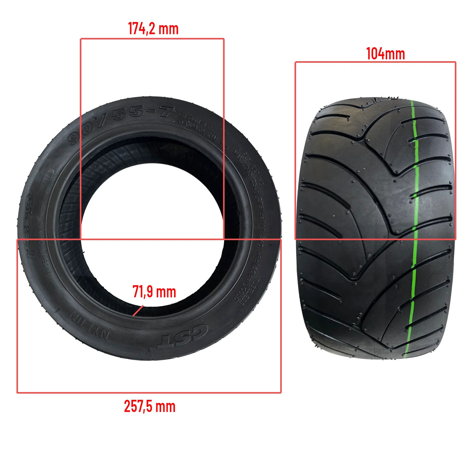 CST 90/55-7 ΕΛΑΣΤΙΚΟ TUBELESS ΓΙΑ ΗΛΕΚΤΡΙΚΑ ΠΑΤΙΝΙΑ - Image 2
