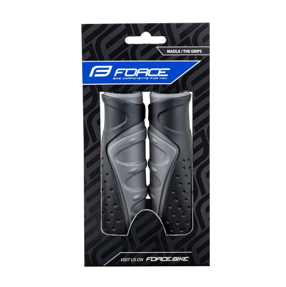 FORCE ΧΕΡΟΥΛΙΑ ΠΟΔΗΛΑΤΟΥ RUBBER SHAPED ΑΝΑΤΟΜΙΚΑ ΜΑΥΡΟ-ΓΚΡΙ 38214 - Image 2