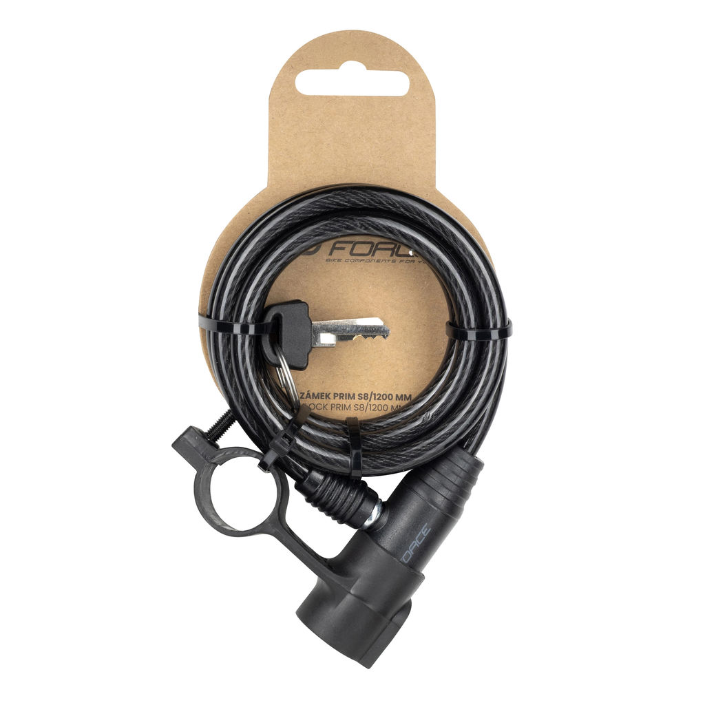 FORCE PRIM ΚΛΕΙΔΑΡΙΑ ΠΟΔΗΛΑΤΟΥ ΣΠΙΡΑΛ 120CM X 8MM BLACK 4916004 - Image 2