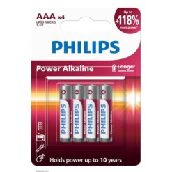 PHILIPS POWER ΑΛΚΑΛΙΚΕΣ ΜΠΑΤΑΡΙΕΣ ΑΑΑ 1.5V 4TEMAXIA LR03P4B/10