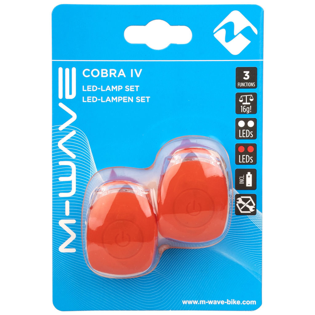 M-WAVE ΣΕΤ ΦΩΤΑΚΙΑ ΠΟΔΗΛΑΤΟΥ ΣΙΛΙΚΟΝΗΣ COBRA IV ΚΟΚΚΙΝΑ 220633 - Image 2