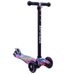 ΑΘΛΟΠΑΙΔΙΑ 3K ΠΑΤΙΝΙ SCOOTER ΤΡΙΤΡΟΧΟ ΜΕ ΦΩΤΙΖΟΜΕΝΑ ΡΟΔΑΚΙΑ ΜΑΥΡΟ