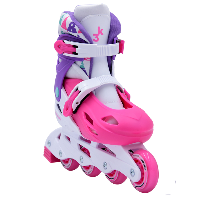 ΑΘΛΟΠΑΙΔΙΑ 3Κ ΠΑΤΙΝΙΑ ROLLER SKATES ΑΥΞΟΜΕΙΟΥΜΕΝΑ IN-LINE ΦΟΥΞΙΑ/ΜΩΒ/ΛΕΥΚΟ (No 35-38) - Image 2