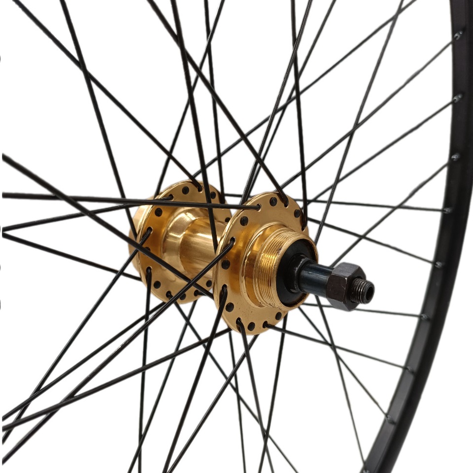 OLYMPUS ΤΡΟΧΟΣ ΔΙΠΑΤΟΣ 28”- 29” ΟΠΙΣΘΙΟΣ ΒΙΔΩΤΟ DISC 6 BOLT ΜΑΥΡΗ ΑΚΤΙΝΑ ΧΡΥΣΟ ΚΕΝΤΡΟ - Image 2